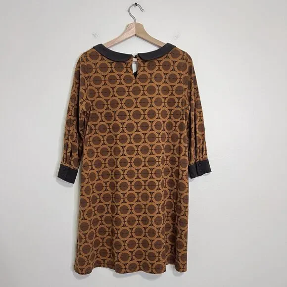 Orla Kiely X Uniqlo Peter Pan Collar Tunic Dress Size Large Retro Print - Picture 6 of 9